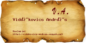 Vidákovics András névjegykártya