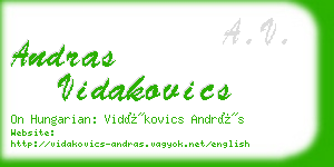 andras vidakovics business card